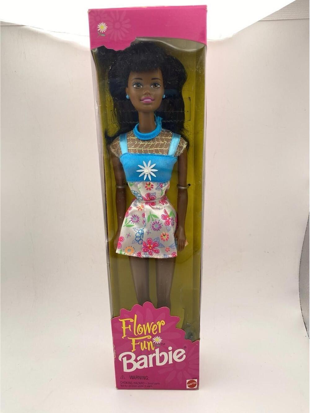 Barbie Flower Fun African American Blue Dress #16064 Mattel 1996 Vintage New